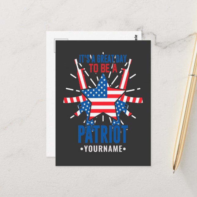 Postal Es un gran día para ser patriota (Anverso/Reverso In Situ)