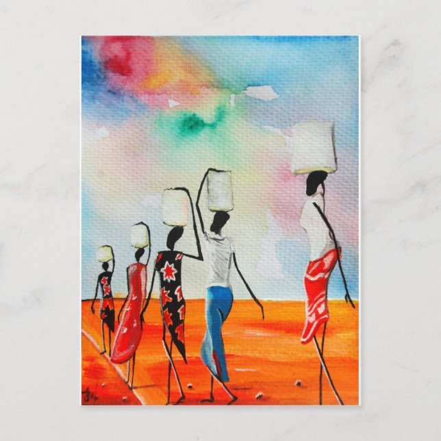 Postal Es un largo camino para buscar agua (Anverso)