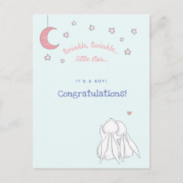 Postal ¡Es un niño! Felicitaciones - Conejitos Adorables