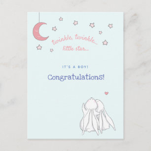 Postal ¡Es un niño! Felicitaciones - Conejos Lindos