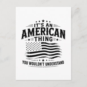 Postal Es una cosa americana humor patriótico USA