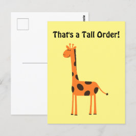 Postal Es una gran orden, gracioso Naranja Giraffe Person