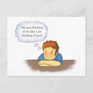 Postal Es usted que piensa en mí, individuo que piensa en