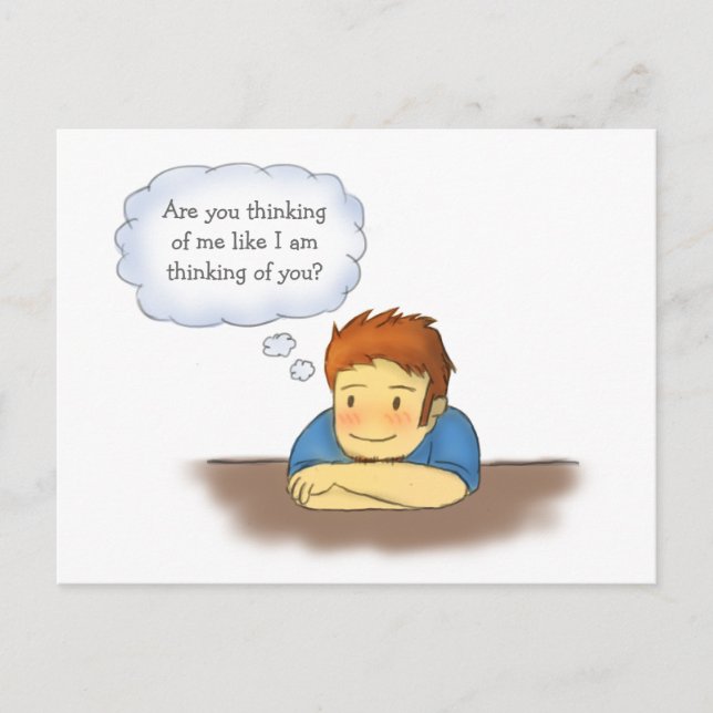 Postal Es usted que piensa en mí, individuo que piensa en (Anverso)