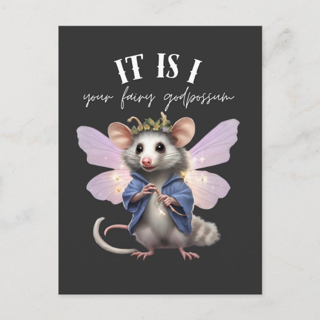 Postal es yo tu hada godpossum (Anverso)