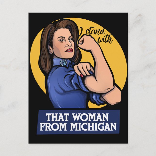 Postal Esa mujer de Michigan Gretchen Whitmer (Anverso)