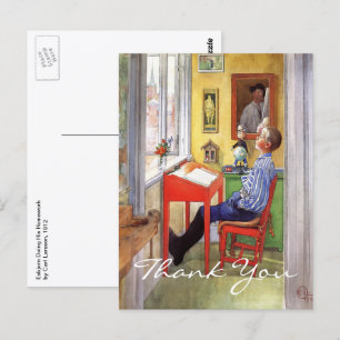 Postal Esbjorn Haciendo su tarea personal por Carl Larsso