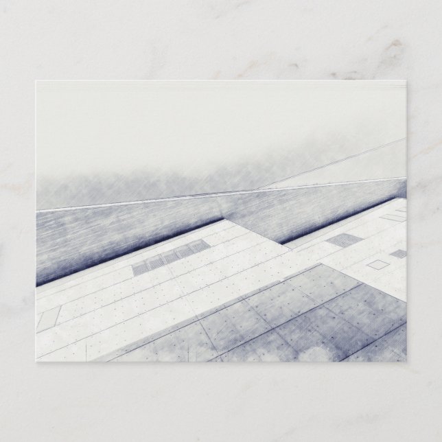 Postal Esbozo acuarela Arquitectura moderna (Anverso)