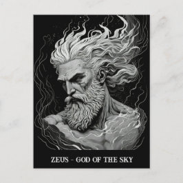 Postal Esbozo Arte El Dios del cielo negro y el Zeus blan