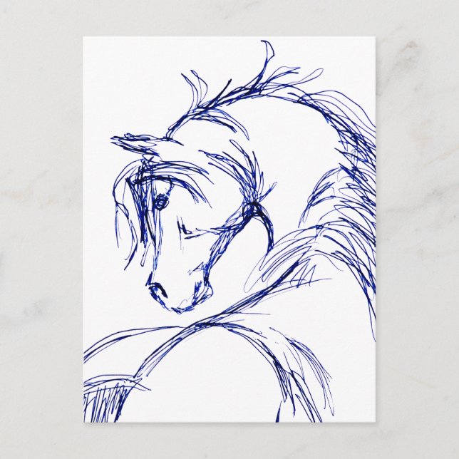 Postal Esbozo Artsy Horse Head (Anverso)