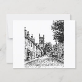 Postal Esbozo de aldea de Stow-on-the-Wold, Inglaterra de