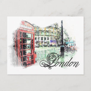 Postal Esbozo de color de Londres