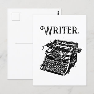 Postal Esbozo de dibujo de escritores de escritura de máq