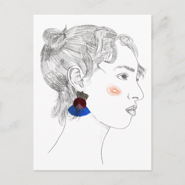 Postal Esbozo de Glance - Retrato (Anverso)