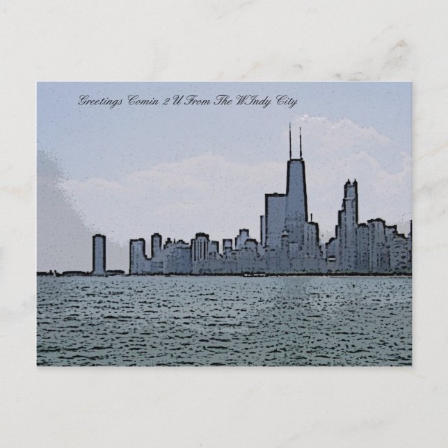 Postal Esbozo de Gorgeous Chicago Skyline (Anverso)