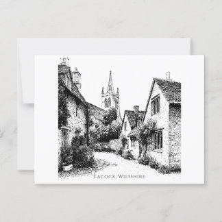 Postal Esbozo de la aldea del lagarto, Wiltshire England