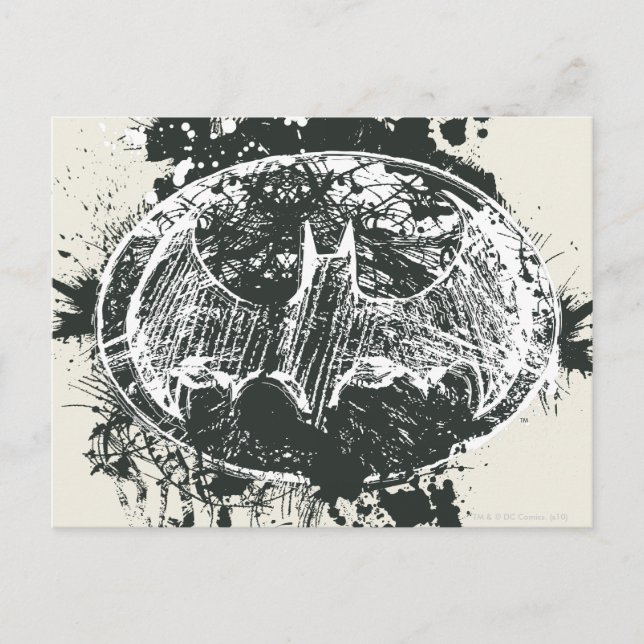 Postal Esbozo de la bandeja de agua de Batman Grunge (Anverso)