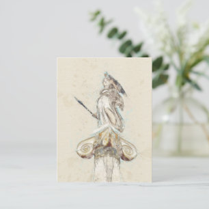 Postal Esbozo de la estatua de Atenas