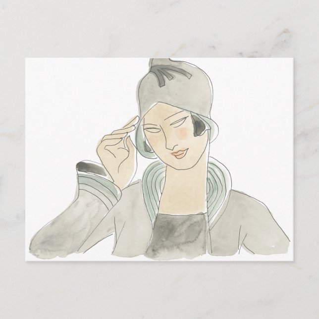 Postal Esbozo de la moda del flapper (Anverso)