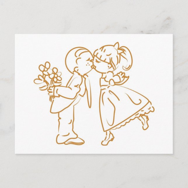 Postal Esbozo de la pareja de besos (Anverso)