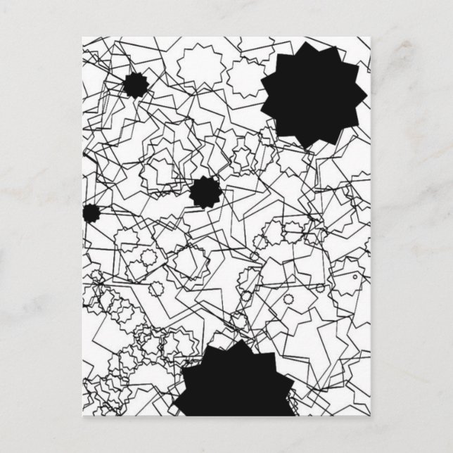 Postal Esbozo de lápiz de línea Resumen Diseño Dibujar pa (Anverso)