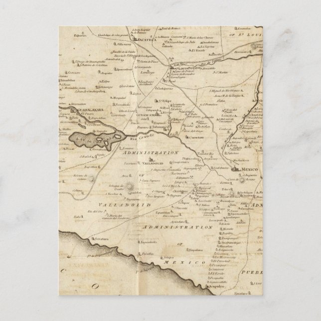 Postal Esbozo de las provincias internas de Nueva España (Anverso)