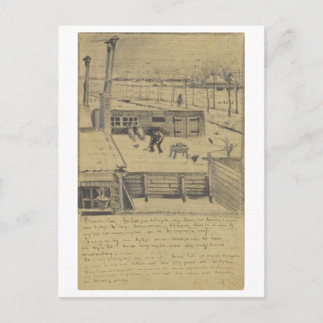 Postal Esbozo de letra Van Gogh 330 (Anverso)