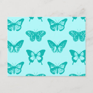 Postal Esbozo de mariposa, aqua y turquesa