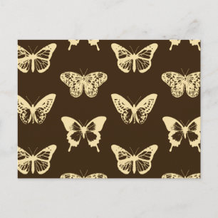 Postal Esbozo de mariposa, beige en marrón chocolate