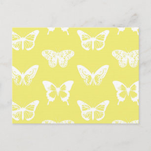 Postal Esbozo de mariposa, oro de mostaza y blanco