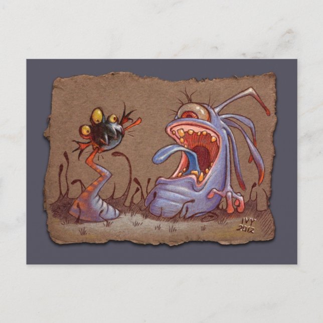 Postal Esbozo de papel gris: Tail Biter (Anverso)