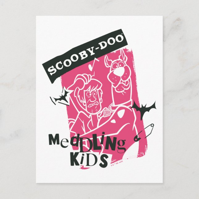 Postal Esbozo de Punk para niños con mezcolanza y escopet (Anverso)