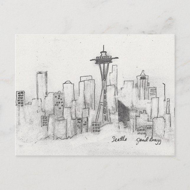Postal Esbozo de Seattle (Anverso)