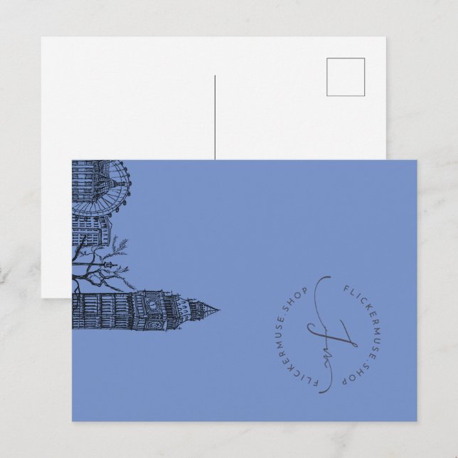 Postal Esbozo de tono floral de Flickermue (Anverso / Reverso)