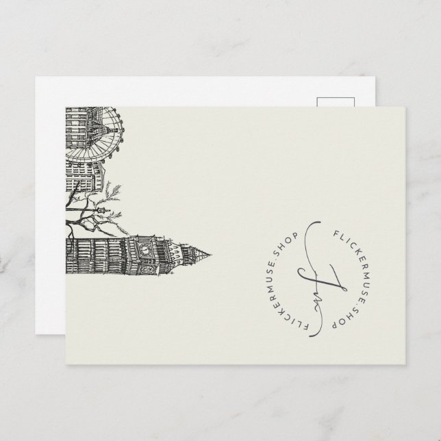 Postal Esbozo de tono mousse de mocha de Flickermuse (Anverso / Reverso)