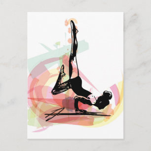 Postal Esbozo de yoga ilustracion mujer