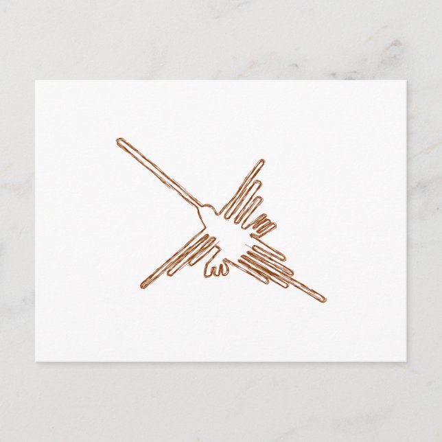 Postal Esbozo del colibrí de líneas de Nasca (Anverso)