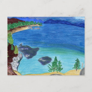 Postal Esbozo del lago Tahoe