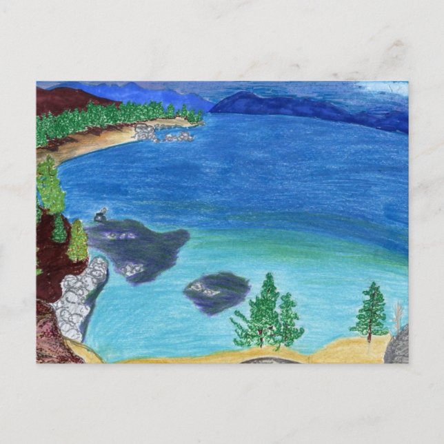 Postal Esbozo del lago Tahoe (Anverso)
