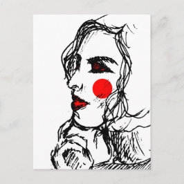 Postal Esbozo del modelo de moda