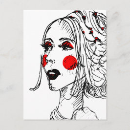 Postal Esbozo del modelo de moda