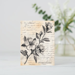 Postal Esbozo floral rústico con caligrafía - edad (2)