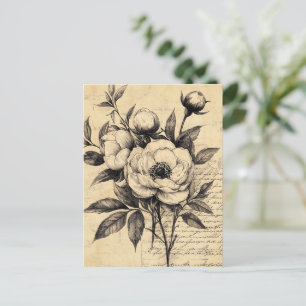 Postal Esbozo floral rústico con caligrafía - edad (9)