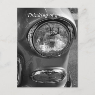 Postal Escala de grises del faro de 55 Chevy