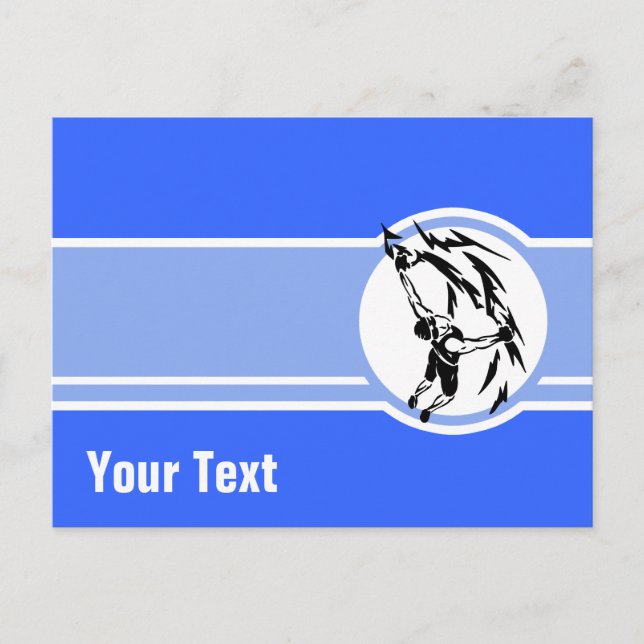 Postal Escalada de rock; azul (Anverso)