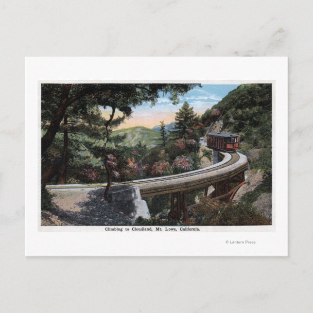 Postal Escalando a la vista de las nubes (Anverso)