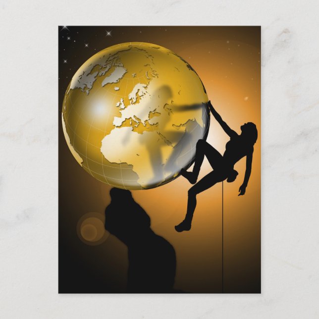 Postal Escalando el mundo (Anverso)