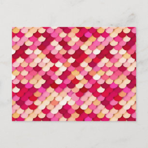 Postal "Escalas de dragón" - magenta, rosa caliente y mel