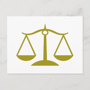 Postal Escalas de justicia - Oro