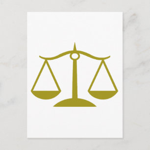 Postal Escalas de la justicia - oro